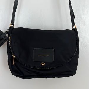 Marc by Marc Jacobs black nylon cross body fold over purse